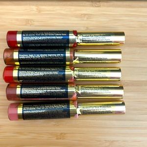 LipSense Persimmon, Apple Cider, Honey Rose, Nutmeg, & Crimson Red